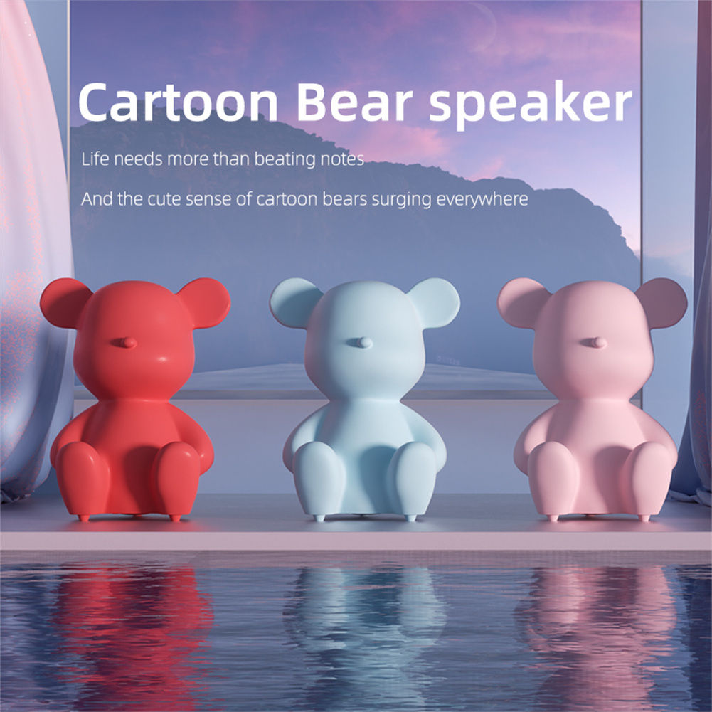 Tws Wireless Bluetooth-compatible Speaker Cartoon Bear-shaped Doll Travel Music Player Children Gift Desktop Audio