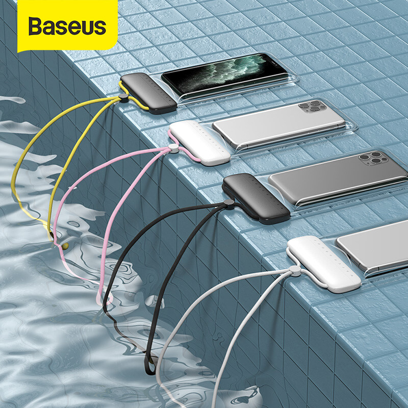Baseus  Waterproof Phone Pouch Bag for iPhone 11 Pro Max XS Mobile Phone Transparent Slip Cover Phone Case Bag For Drift Diving Surfing  Support 7.2 inches Max