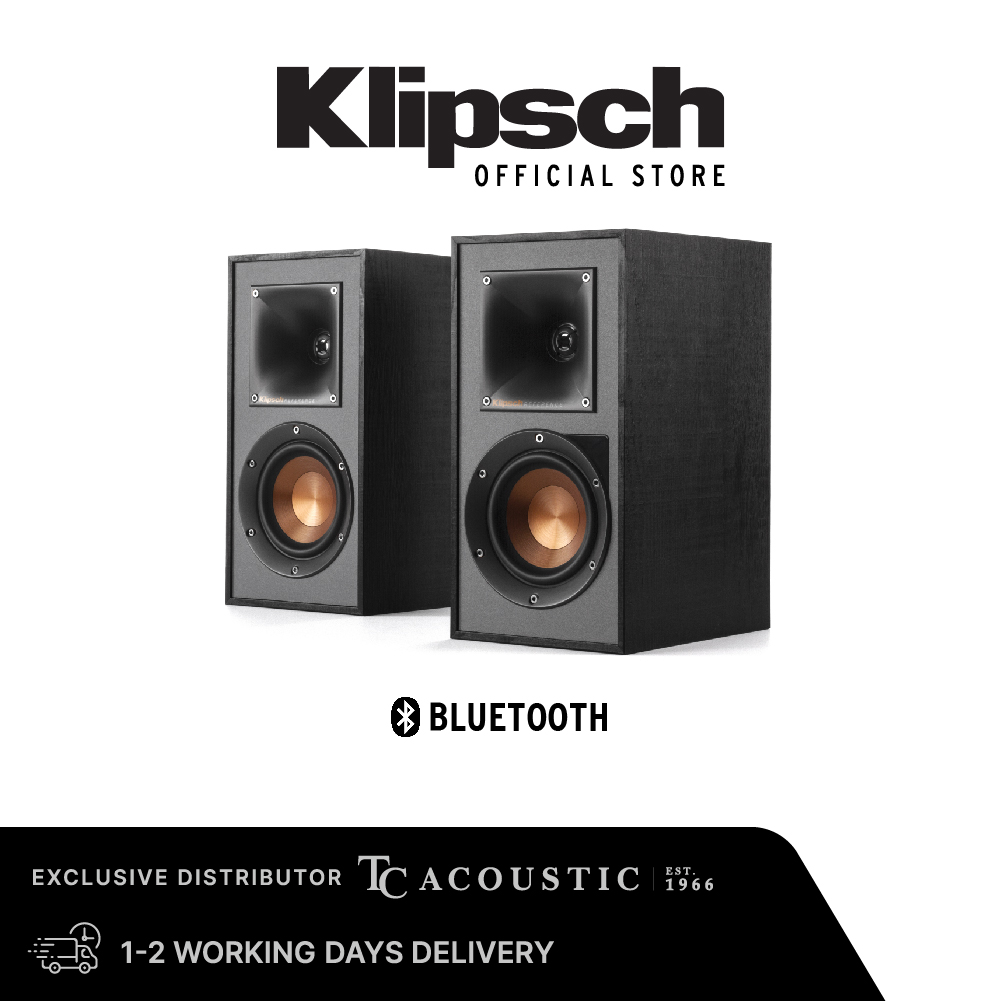 Klipsch R-41PM Active Bluetooth Bookshelf Speaker (Soundbar Alternative For TV) [Delivery Early April]