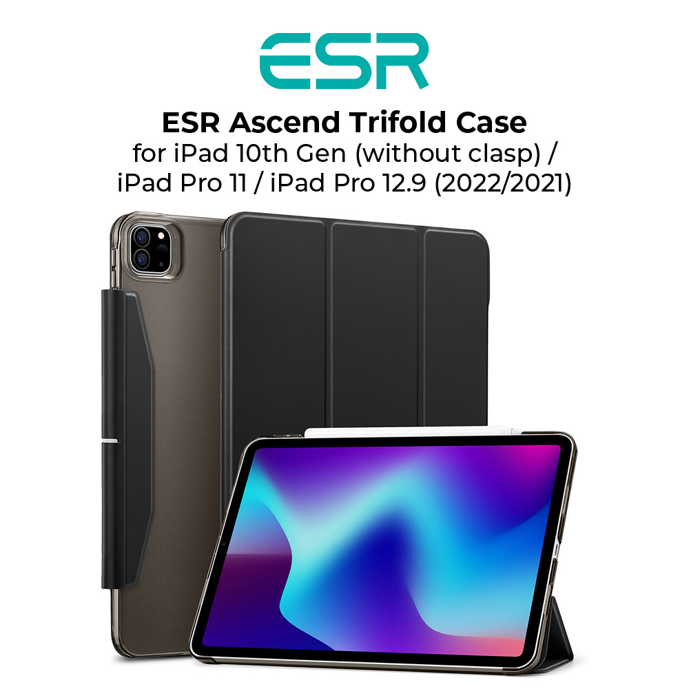 ESR Ascend Trifold Case for iPad 10th Gen/iPd Pro 12.9/11 (2022/2021)