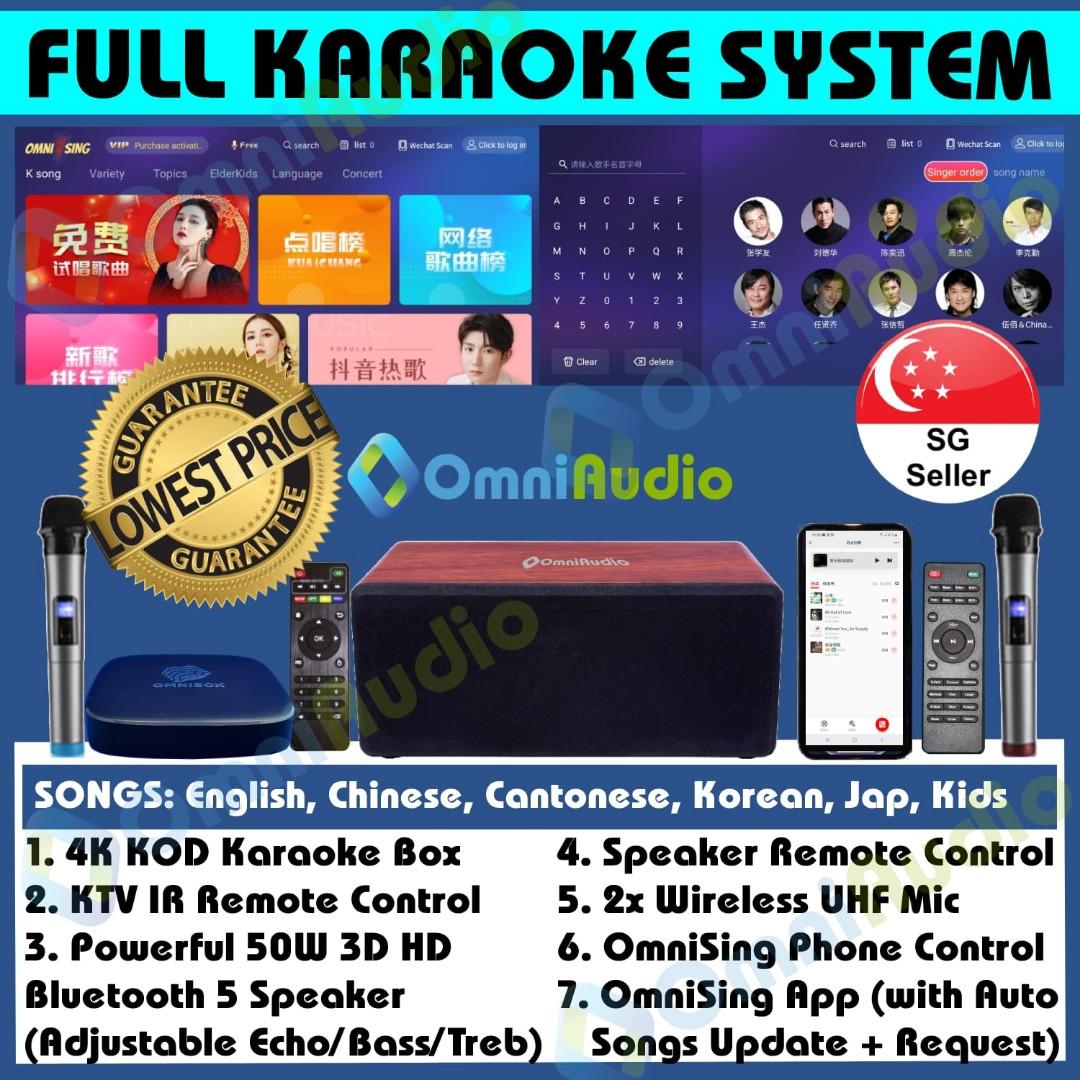 [CHEAPEST KARAOKE SYSTEM WITH 300,000+ SONGS] 50W KARAOKE BLUETOOTH SPEAKER + 2X MICS + 4K KARAOKE-ON-DEMAND BOX (LIKE POPSICAL)