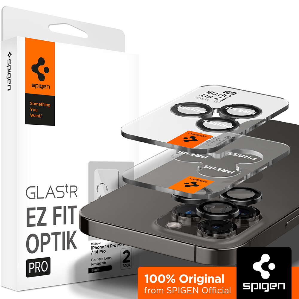 SPIGEN 2 PACK Camera Lens Protector for iPhone 14 series [Glas.tR EZ Fit Optik Pro] Anti-Scratch & Case Friendly / iPhone 14 Pro Max Camera Lens Protector / iPhone 14 Pro Camera Lens Protector / iPhon