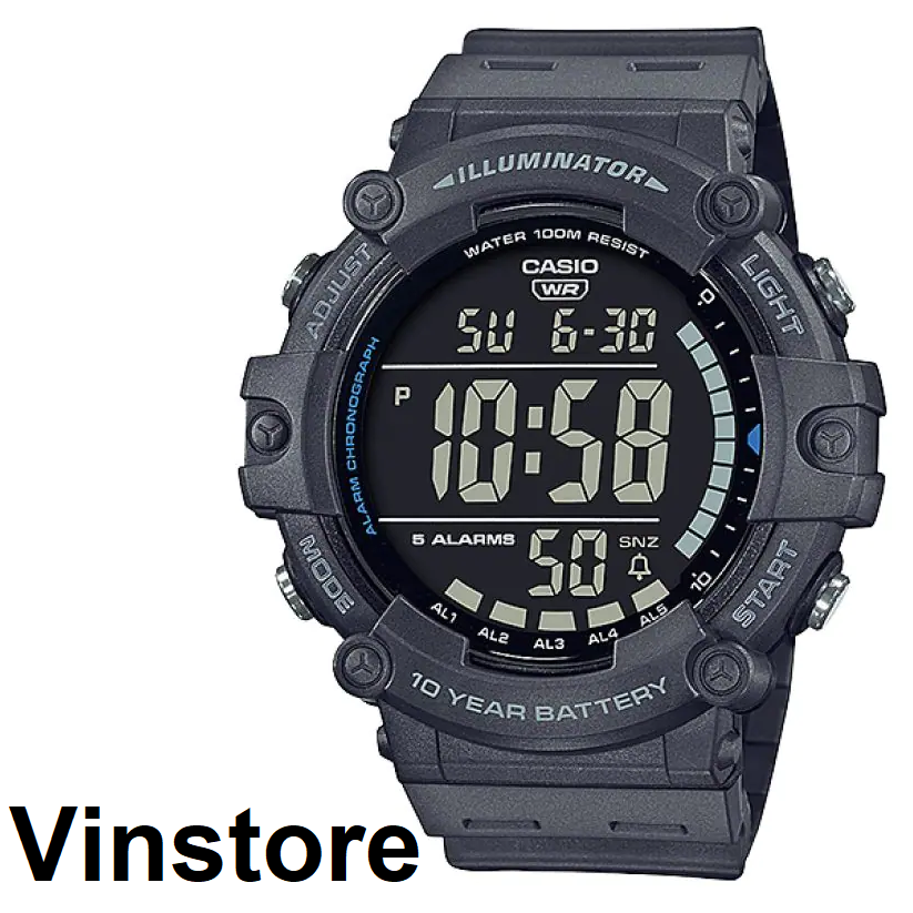 [Vinstore] Casio AE-1500WH Dark Grey Resin Digital Negative Display Big Case Sports Men Watch AE-1500WH-8BVDF AE-1500WH-8BV AE-1500WH-8B AE1500WH-8B