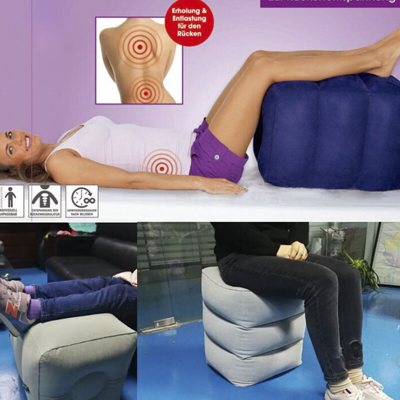 Bloom Inflatable Portable Travel Footrest Pillow Plane Train Kids Bed Foot Rest