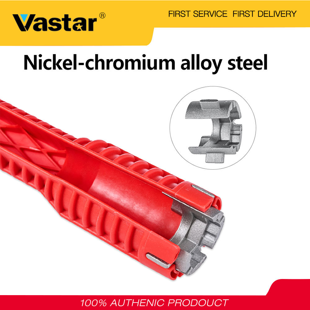 Vastar Red Double Multifunction Sink Basin Faucet Wrench Multifunctional sink bathroom wrench plumbing installation tool household water pipe faucet angle valve sink repair and removal