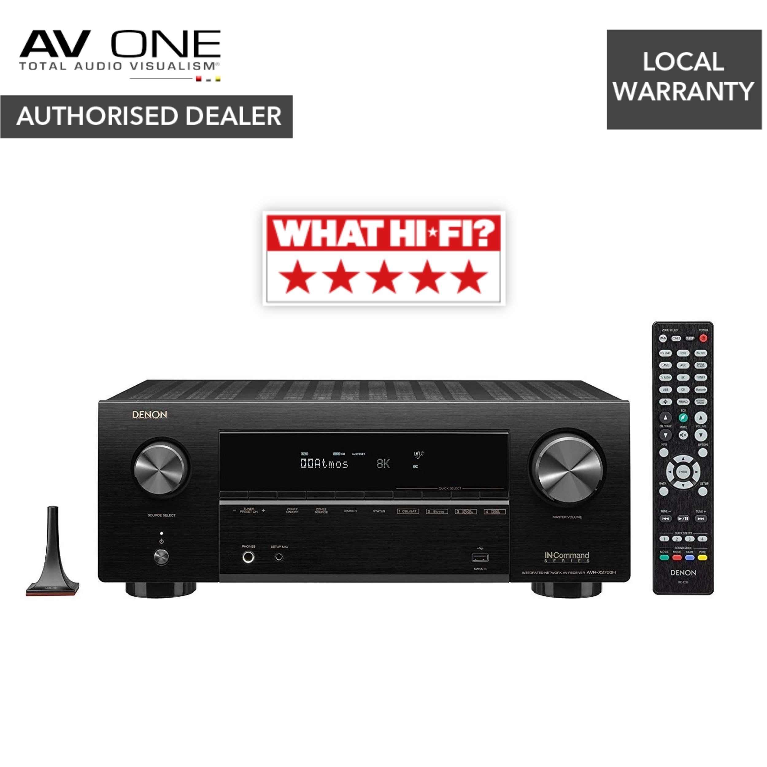 Denon AVR-X2700H 7.2 Ch. 8K AV Receiver w/ 3D Audio, HEOS Built-in & Voice Control - AV One Authorized Dealer/Official Product/Warranty