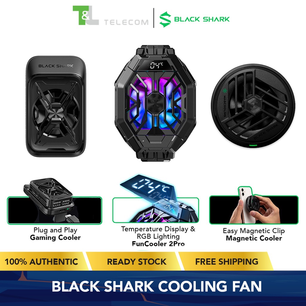 Black Shark FunCooler 2 Pro (Black) / Black Shark Gaming Cooler (Black) / Black Shark Magnetic Cooler (Black) - Original / Brand New / Compatible with IOS & Android