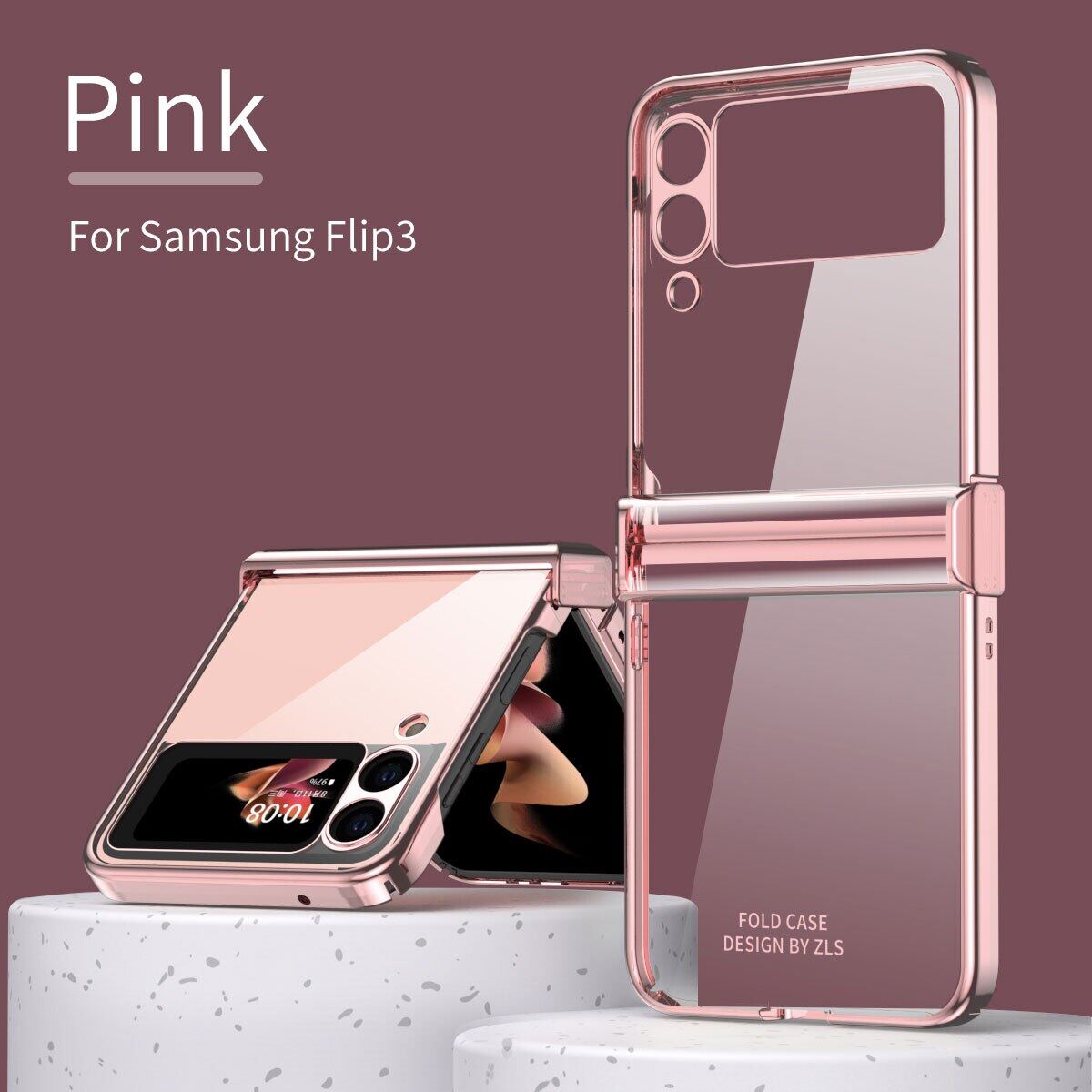 HOCE Luxury Plating Phone Case for Samsung Galaxy Z Flip 3 4 5G Shockproof Transparent Z Flip3 ZFlip 3 ZFlip4 Full Protection Cover for Z Flip 3 Back Cover