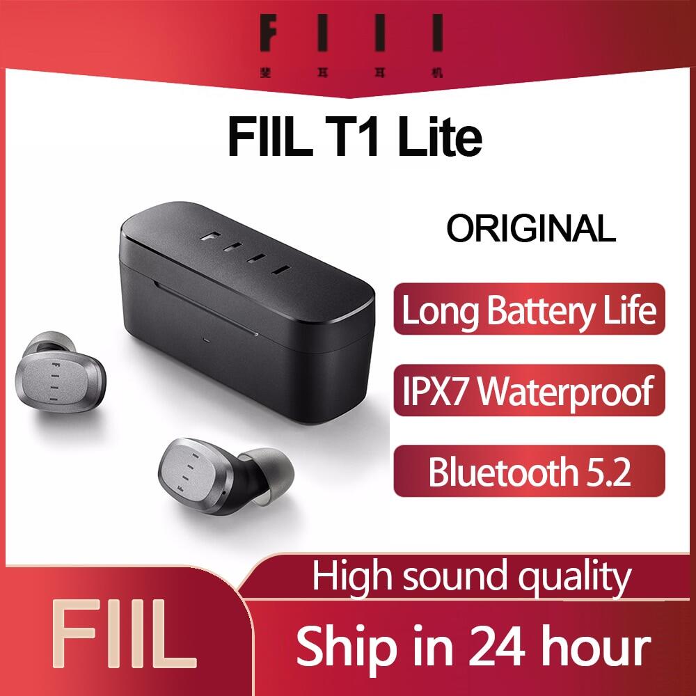 Original FIIL T1 Lite Earphone TWS Earphone FIIL T1 Lite True Wirelss Earbuds Bluetooth 5.2 Earbuds True Wireless Earphones FIIL T1 Lite Long Battery Life ENC HiFi IPX7 Waterproof with Mic