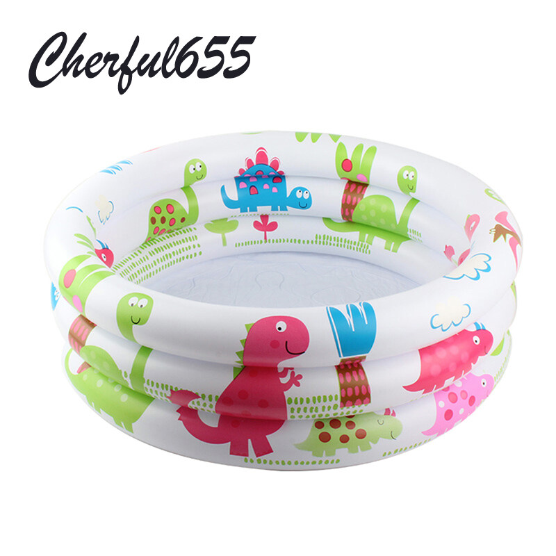 ♡Cherful655 Baby Inflatable Swimming Pool, 3 Ring Circles Round Swim Shower Bathtub for Kids Infant
