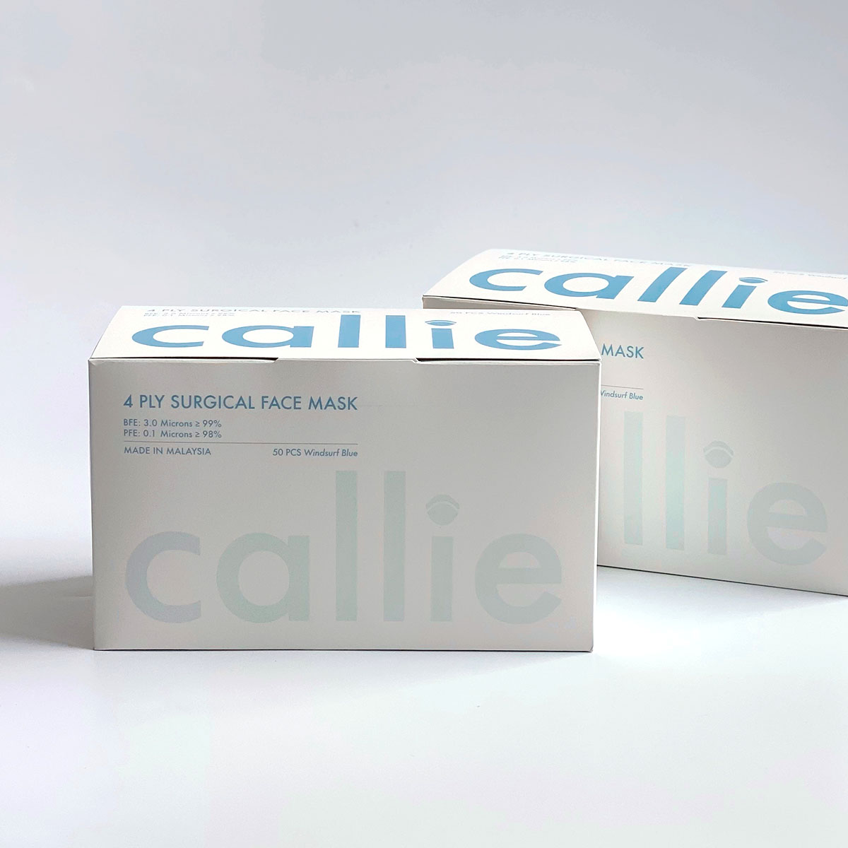 Callie 4 Ply Surgical Grade Mask - Windsurf Blue [50 pcs]