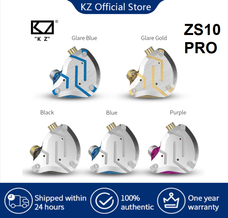 KZ ZS10 pro high appearance ZS10PRO new good sound quality sports game popular music universal headphones, for xiaomi huawei apple  4BA+1DD Hybrid technology, headphone head cable separation, 0.75mmpi