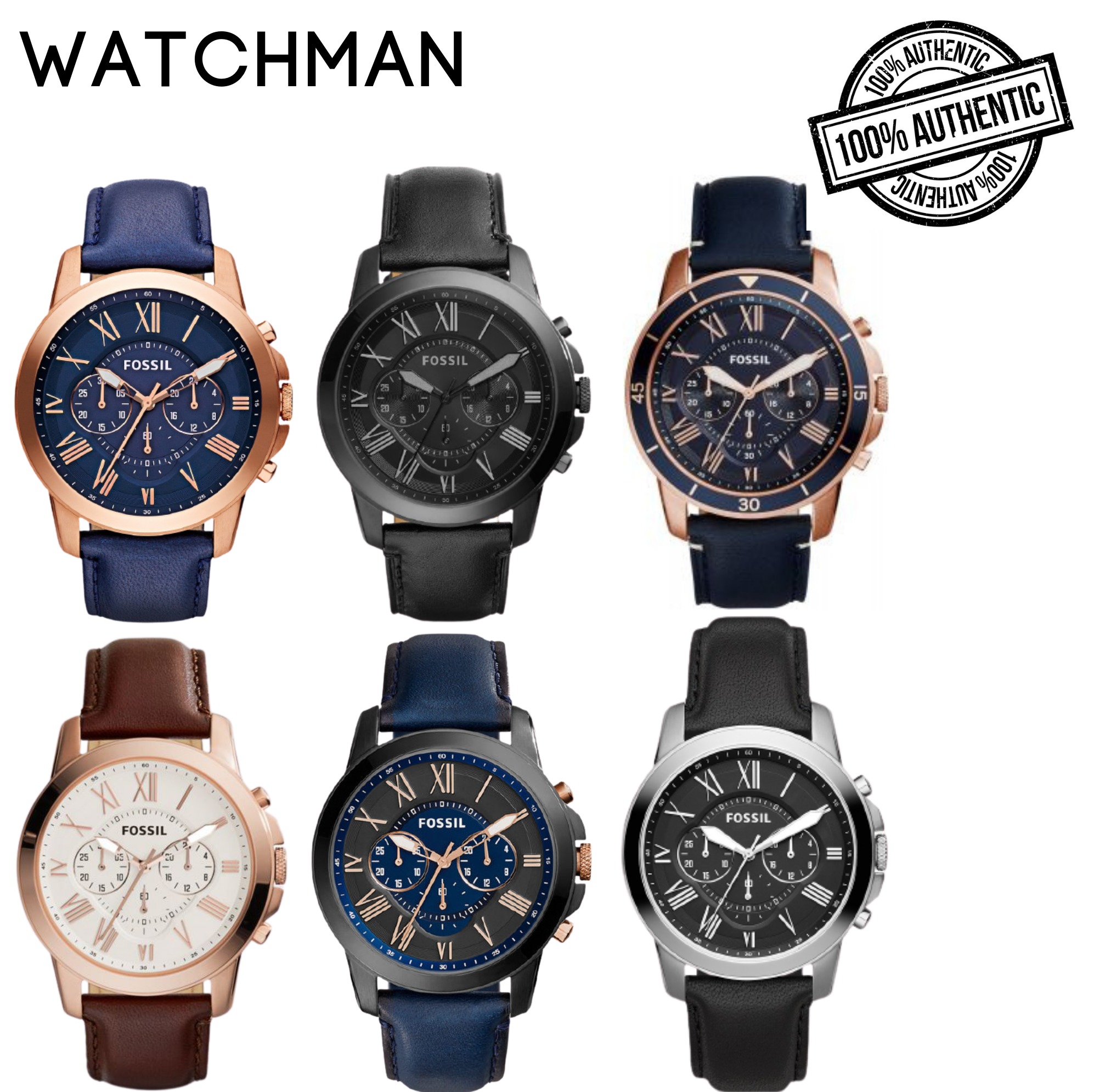 [SG] Fossil Grant FS5061/FS4835/FS5237/FS5132/FS4991/FS4812 Sport Men's Chronograph Watches (MANY COLOURS)