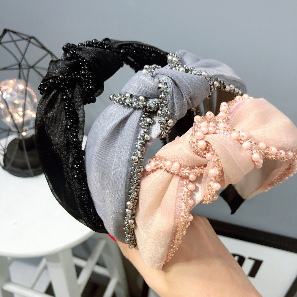 High Quality Original Hair Hoop Women's Classic Anti-skid Hair Band Lock Edge Pearl Headband Sweet Girl Tide Simple Hair Accessories