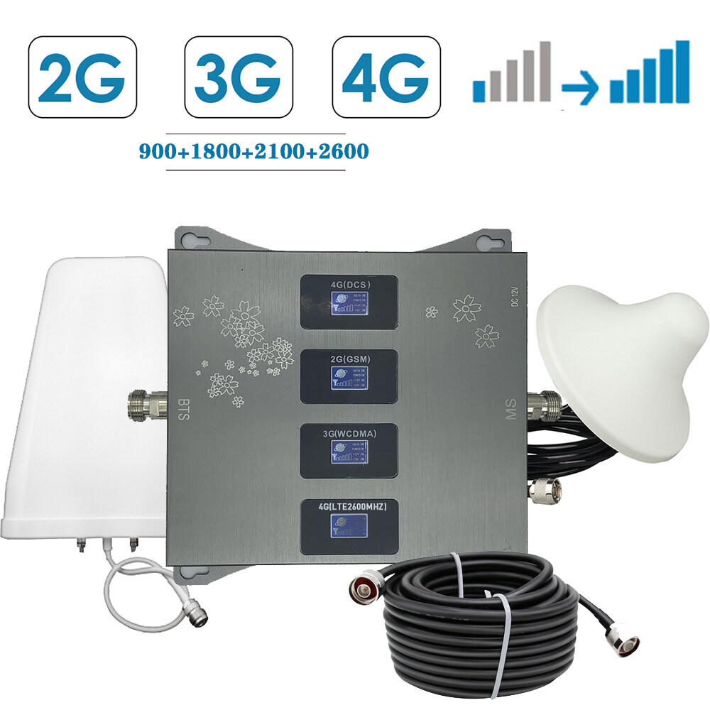 2020 New Four-Band 900 1800 2100 2600 2G 3G 4G Mobile signal Booster 4G Cellular Amplifier 4g Repeater GSM DCS WCDMA LTE