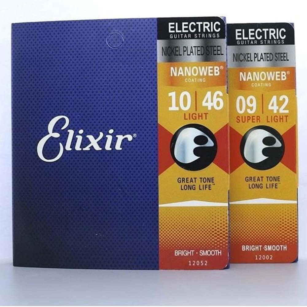 Elixir Electric Guitar Strings 6 String Sets with Choice of Gauge Super Light Long Life with Great Tone