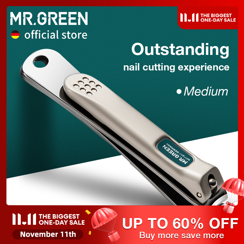 MR.GREEN Nail Clippers Stainless Steel Curved blade Clipper Fingernail Cutter Manicure tools trimmer with nail files