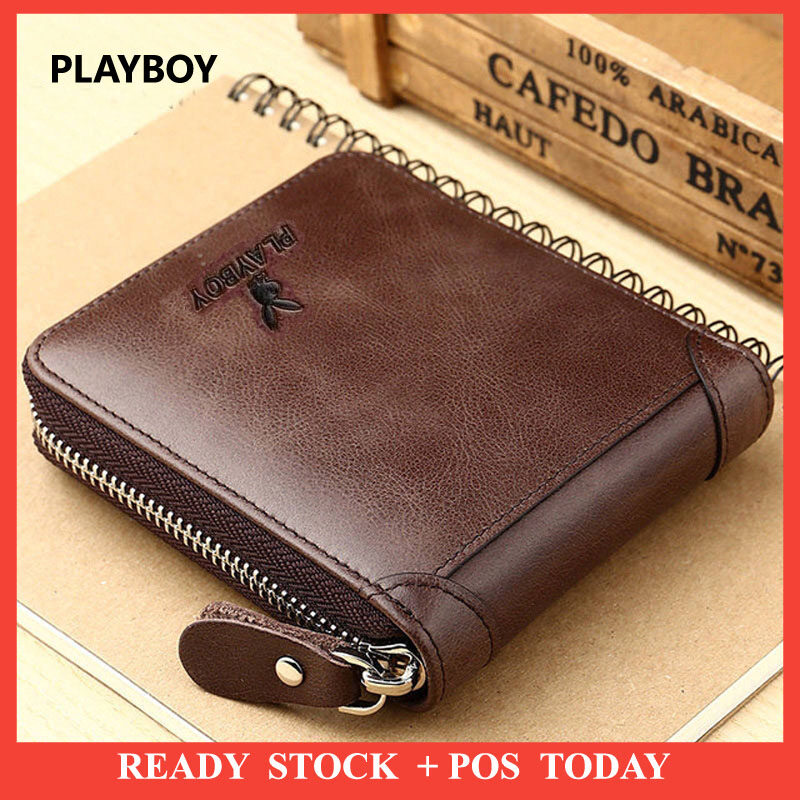 Men Wallet Fashion Short Wallet Leather Bifold Zip Wallet Coin Purse Card Wallet for Men