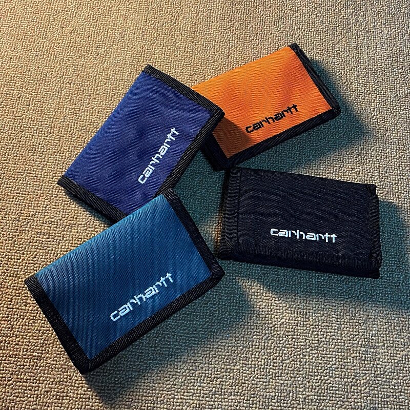 Carhartt Brand Men's Wallet Fold Money Bag Korean Fashion Male Short Wallets Zipper Change Coin Purse Card Holder