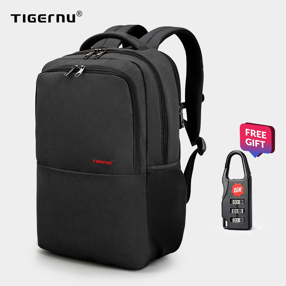 Tigernu Men Anti-theft Splashproof Oxfrod 15.6  Laptop Backpacks USB Cahrging Laptop Bags Men School Bag for Teens 3259