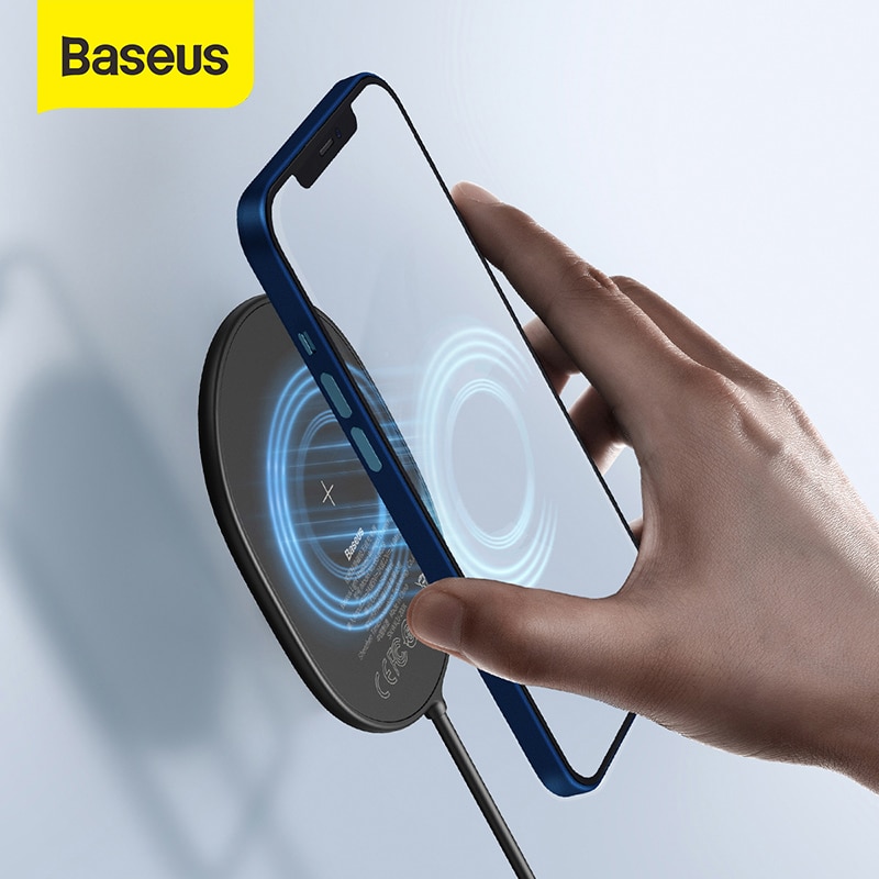 Baseus Licht Magnetische Draadloze Oplader Voor Iphone 12 12Pro Max Draagbare Oplader Voor Iphone 12 Mini Opladen Snelle Oplader Pad