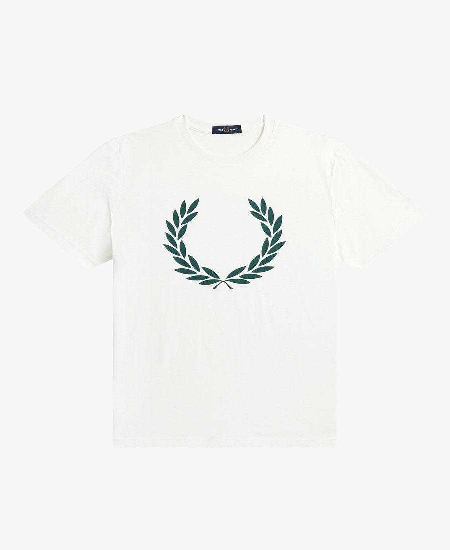 Fred Perry M4725 Laurel Wreath Print T-Shirt (Show White)