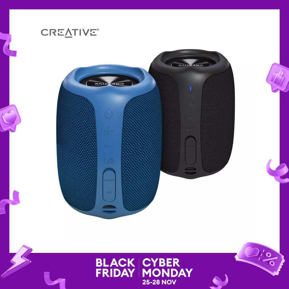 Creative Muvo Play Portable Bluetooth 5.0 Speaker, IPX7 Waterproof for Outdoors, Up to 10 Hours of Battery Life, with Siri and Google Assistant
