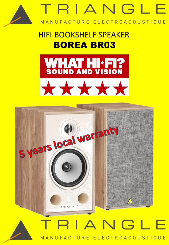 Triangle BOREA BR03  What HiFI 5 star Award Winning Bookshelf Speakers (Light Oak)