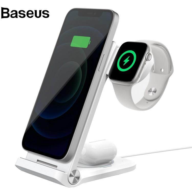 Baseus NILLKIN Powertrio 3 in 1 Charging Station Magnetic Wireless Charger for Mobile Phone / Earphone / Smart Watch, with MFi Certified Apple Watch Charger (EU Plug)
