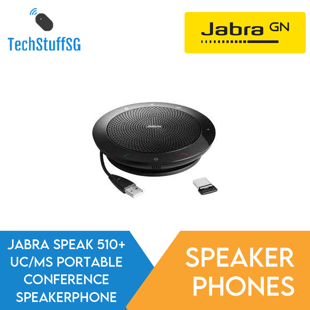 Jabra Speak 510+ Wireless Portable VoIP Desktop Speakerphone with USB Dongle