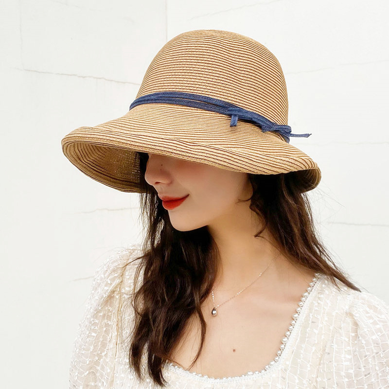 Japan uv sunscreen straw hats women's 2021 summer new long before and short after sun hats