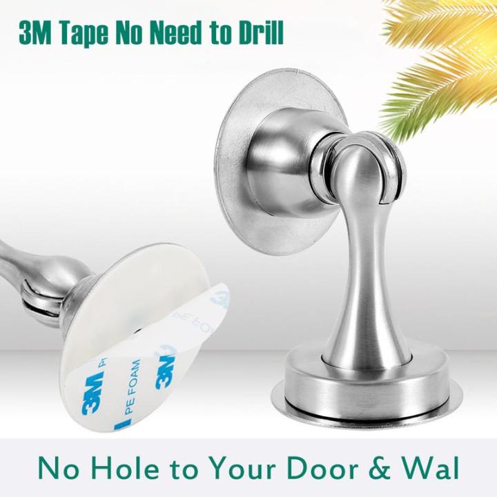No Drilling Required Magnetic Door Stopper Stainless Steel Door Stops Bracket Door Stopper Magnetic Door Stops Retainer Stainless Steel Door Plug