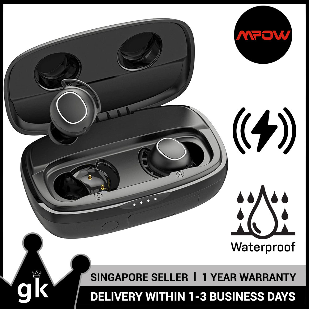 [Mpow] M30 Plus Bluetooth 5.0 Wireless Earbuds, 100 Hrs Deep Bass with USB-C Charging, IPX8, Mic / Touch / Mono & Twin mode