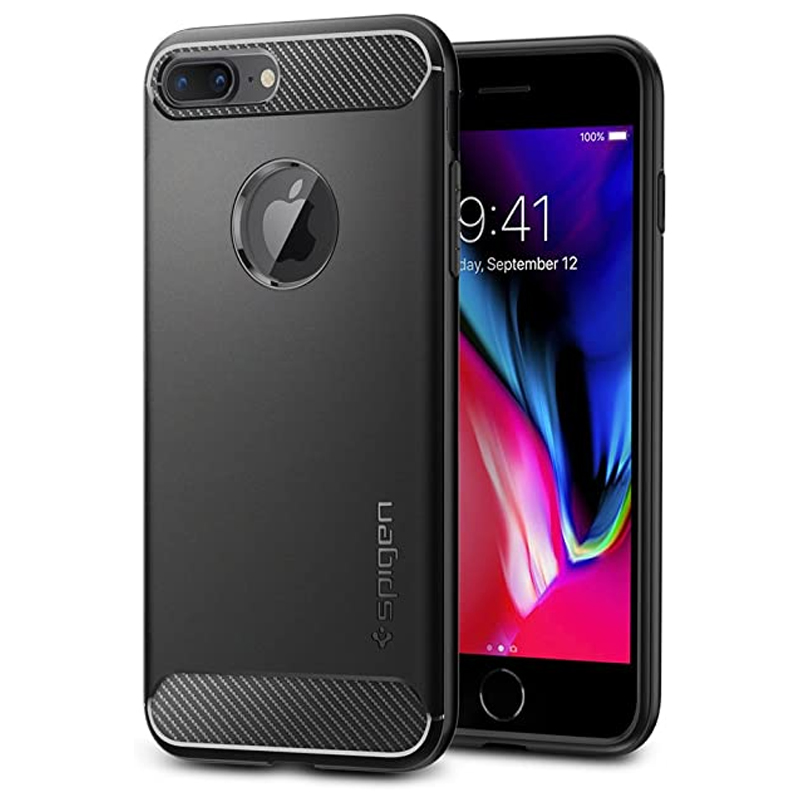 Spigen iPhone 8 Plus Case iPhone 7 Plus Case Rugged Armor with Anti Shock Protection and Carbon Fiber Design Pocket-friendly Lightweight Material Precise Fit Drop Protection Casing Cover Phone Cover P