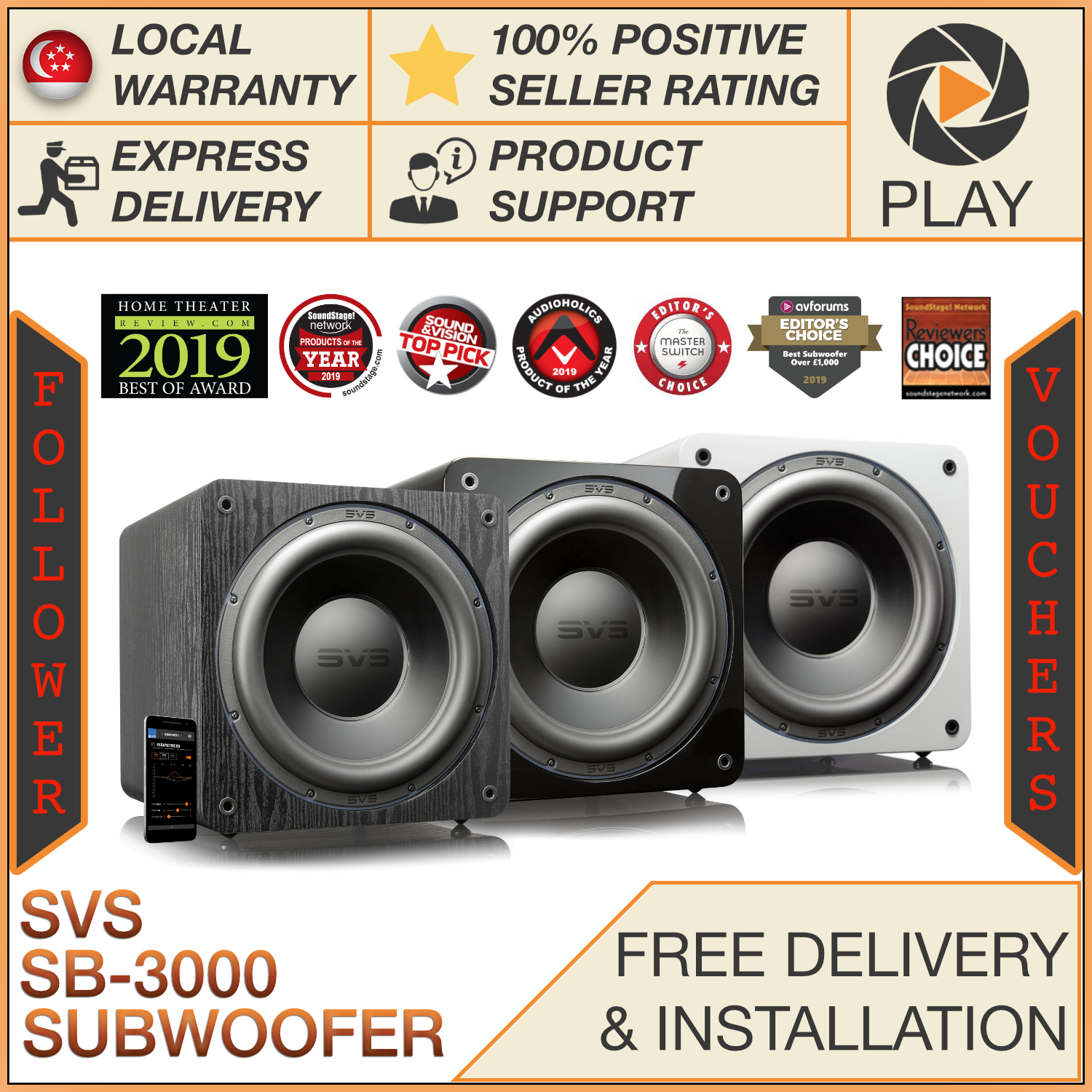 SVS SB 3000 Subwoofer (SB-3000, SB3000)