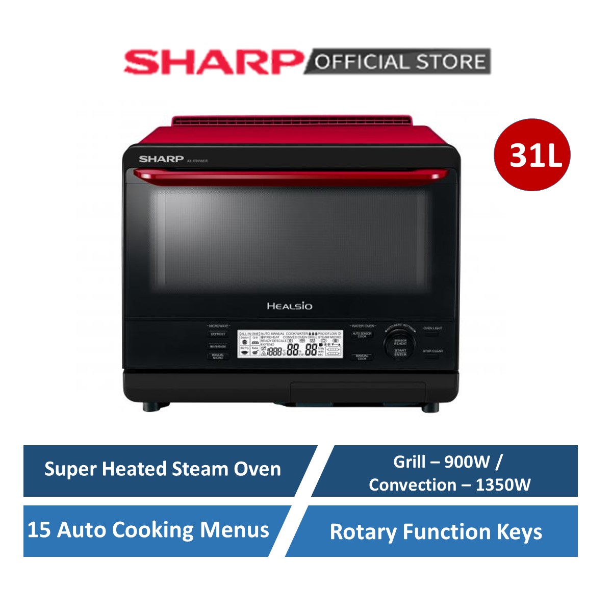 SHARP AX-1700VM(R) Healsio Water Oven