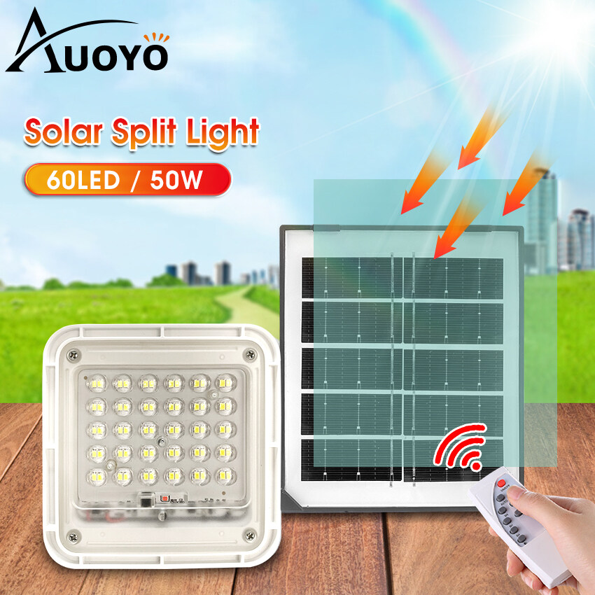 Auoyo Solar Led Outdoor Lighting The new upgrade Solar Light Flood Light High Quality IP67 Waterproof High Brightness Solar Spotlight with Remote Control Apply to Garden Courtyard