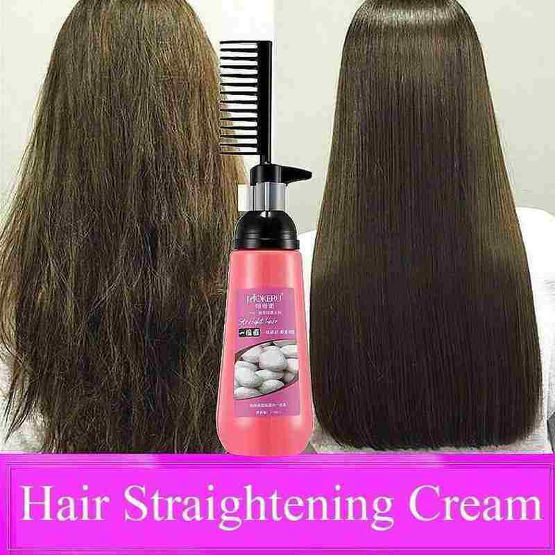 MOFAJIANG 150ml Smooth Straight Hair Cream With Comb Hair Straightening Nourishing Relaxer Cream for Woman Hair Care