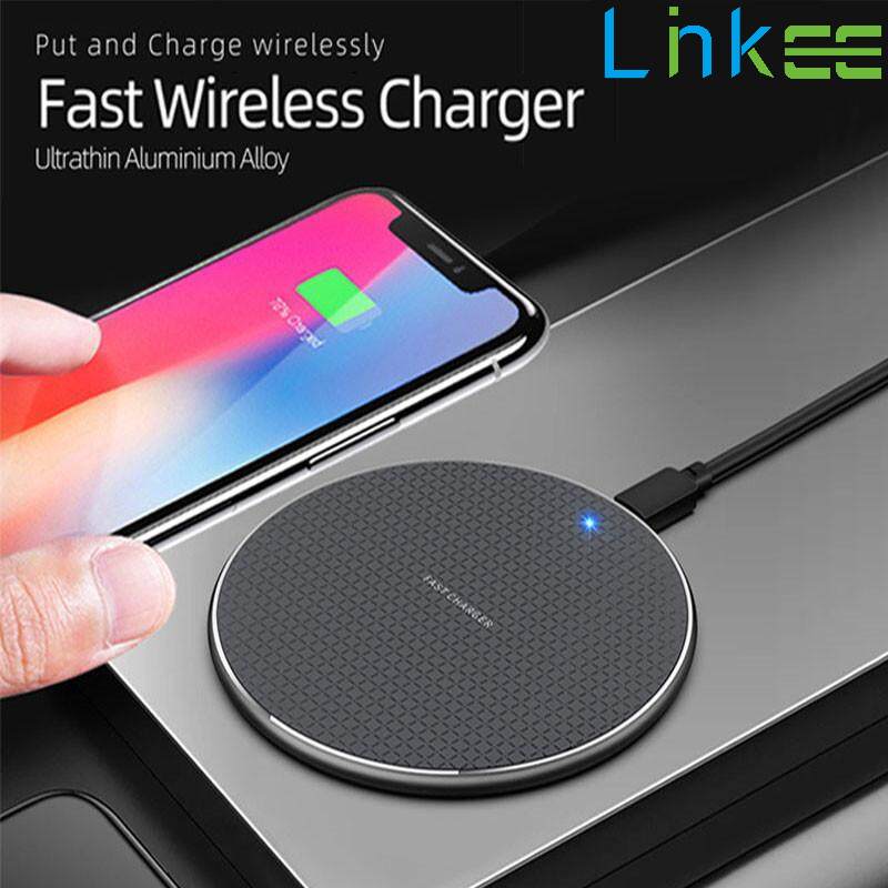 10W Wireless Charger Fast Charging Aluminum Alloy Circular Charging Pad with LCD Light for Samsung Galaxy S22 S21 S20 S10 S9 S8 Plus Note 20 10 9 8 iPhone 13 12 11 Pro Max More Qi-Enabled Device