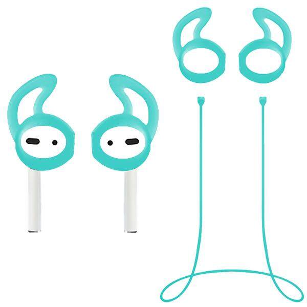 misodiko Accessories for Apple AirPods 2/ 1, Silicone Anti-lost Strap & (2Pair) Ear Skin Hooks Cover, Air pods Cable and Earhook Covers