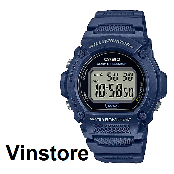 [Vinstore] Casio W-219H Blue Resin Digital Sports Men Watch W-219H-2AVDF W-219H-2A W219H-2A