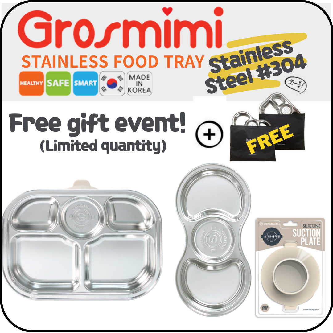 [Korea]?? Grosmimi Stainless SUS304 Baby Food Tray with Suction