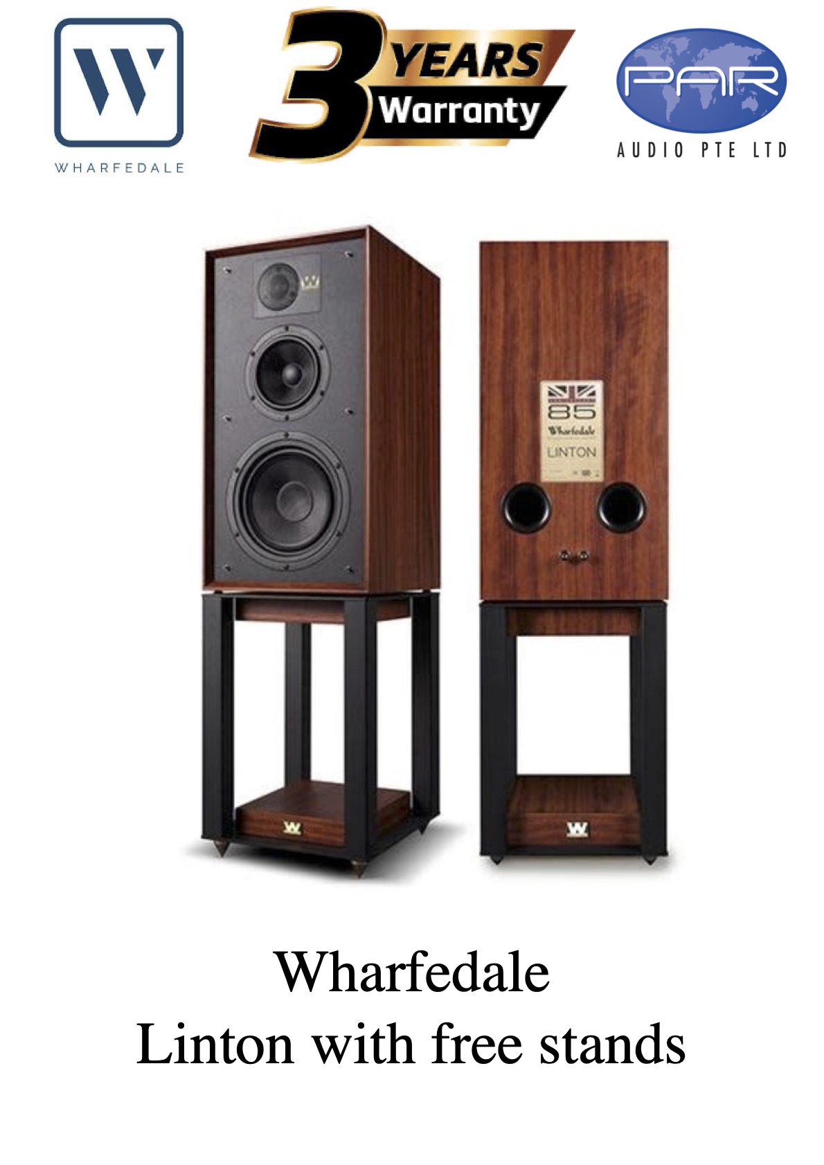 WHARFEDALE LINTON (RED MAHOGANY) WITH FREE STANDS, 3 YEARS WARRANTY