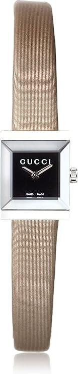 Gucci Women's YA128502 G-Frame Square Beige/Brown Stainless Steel Watch